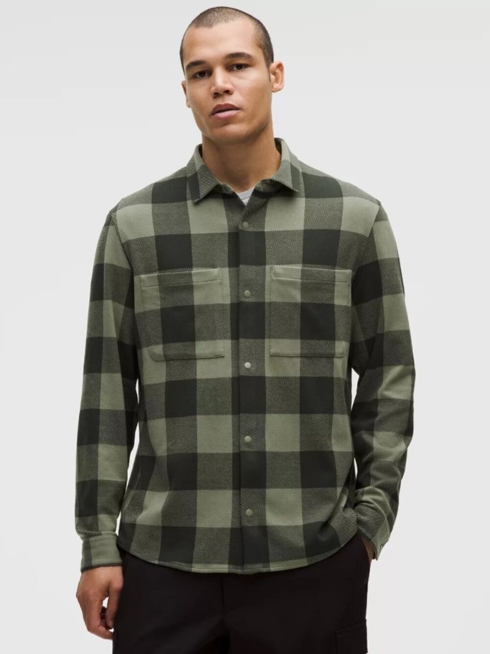 *NWOT Lululemon Men's Soft Knit Overshirt - Green Plaid